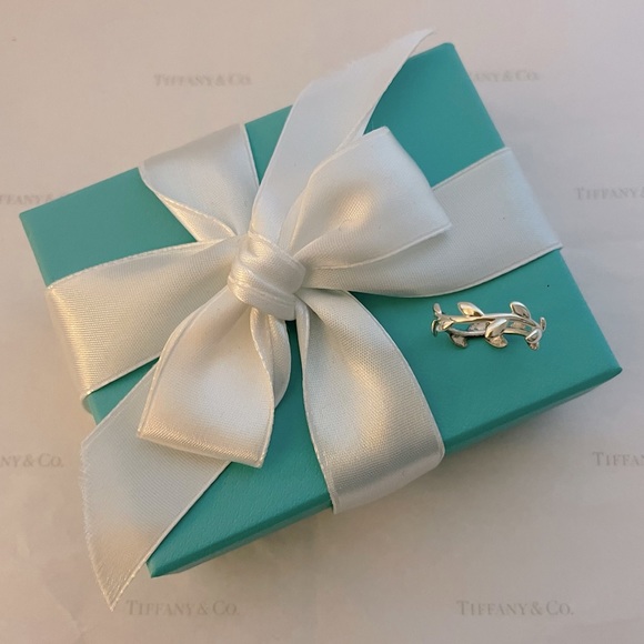 Tiffany & Co. Paloma Picasso Olive Leaf Vine Band Ring Silver Sz. 7 W/ Pouch 🎁 - Picture 2 of 7